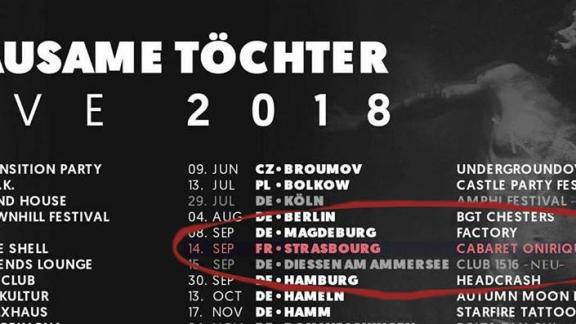 GRAUSAME TÖCHTER en concert à Strasbourg le 14 septembre