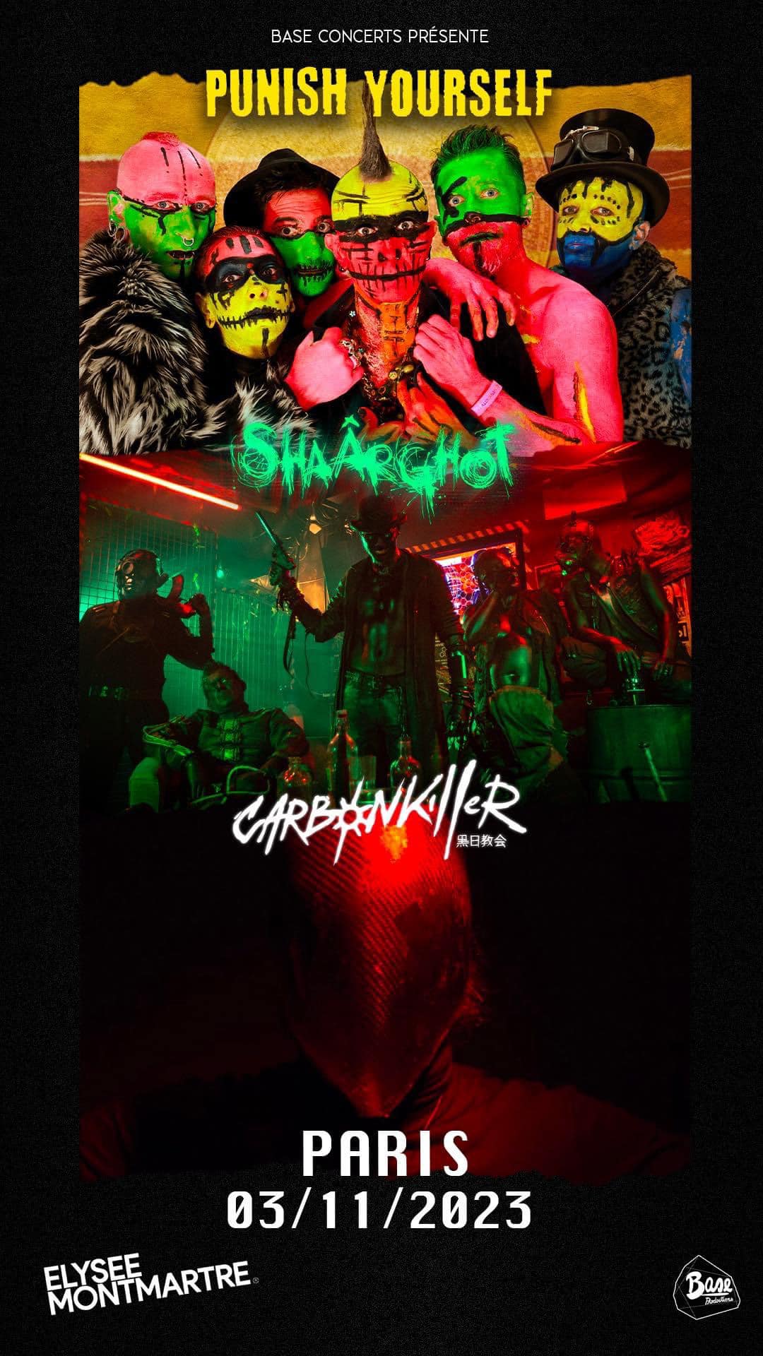 Shaârghot + Carbon Killer + Punish Yourself @ Elysée Montmartre - Paris (75) - 03 novembre 2023
