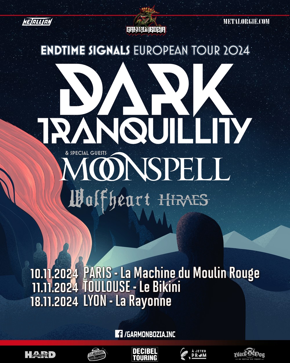 Dark Tranquillity + Hiraes + Moonspell + Wolfheart @ La Machine du Moulin Rouge - Paris (75) - 10 novembre 2024