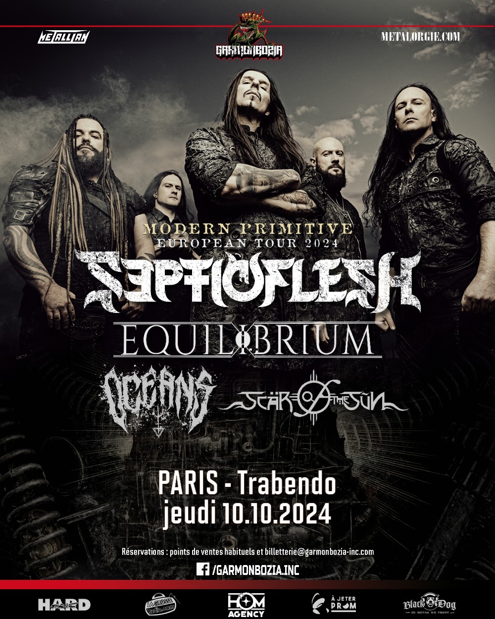 SepticFlesh + Equilibrium + Oceans + Scar Of The Sun @ Le Trabendo - Paris (75) - 10 octobre 2024