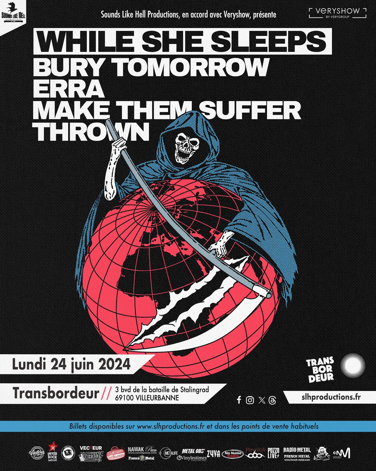 While She Sleeps + Bury Tomorrow + ERRA + Make Them Suffer + Thrown @ Le Transbordeur - Villeurbanne (69) - 24 juin 2024