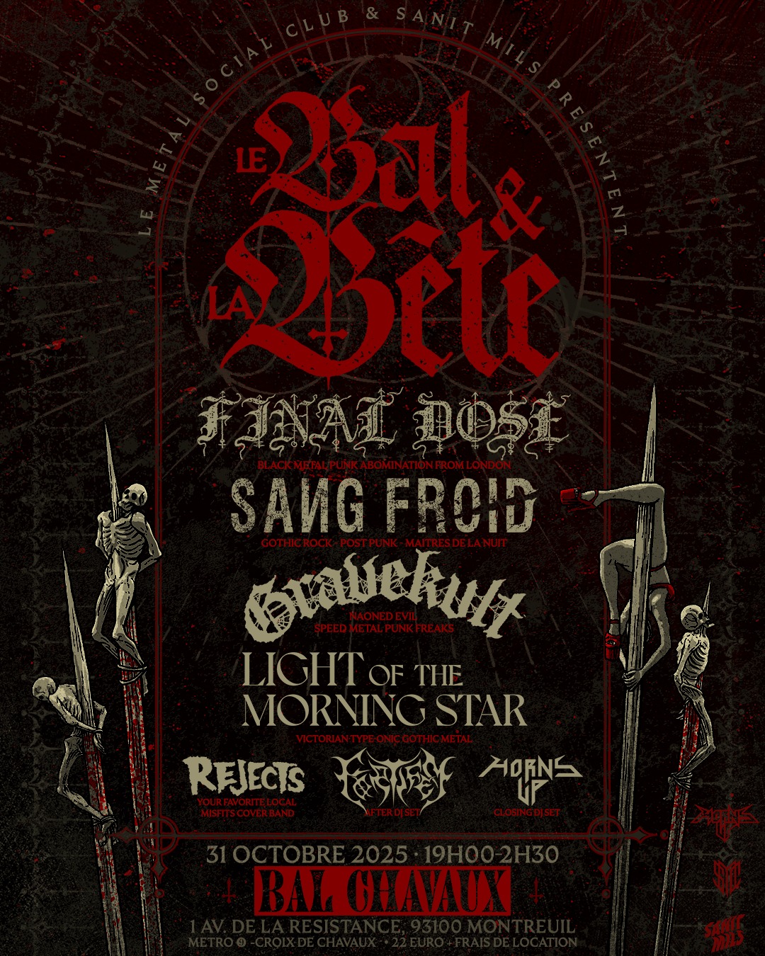 Final Dose + Gravekvlt + Light of the Morning Star + Rejects + Sang Froid @ Bal Chavaux - Montreuil (93) - 31 octobre 2025