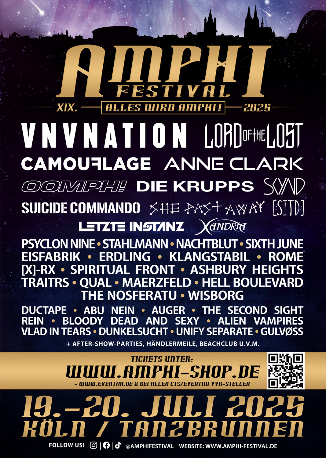 Amphi Festival 2026 @ Tanzbrunnen - Cologne (DE) - 25 juillet 2026