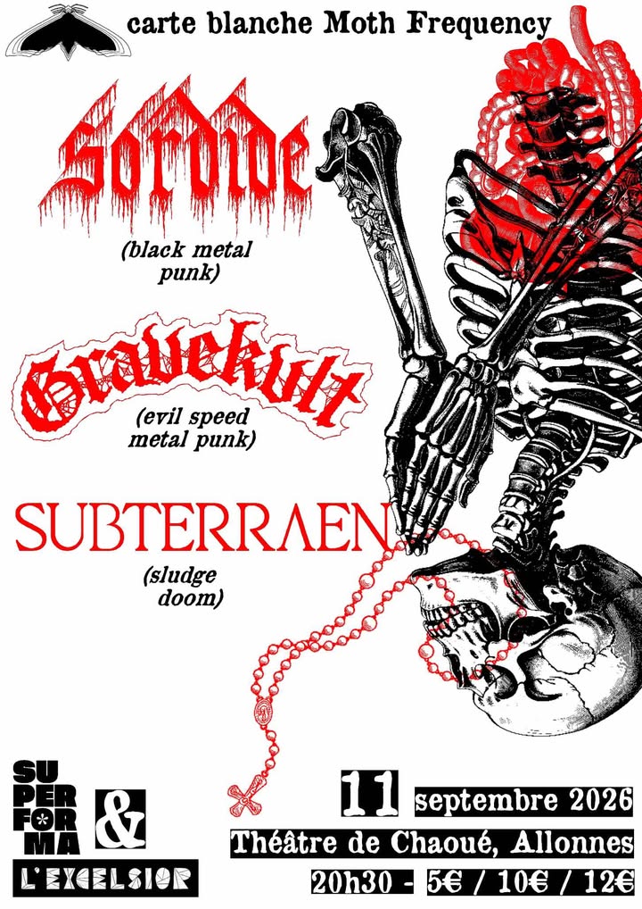 Sordide + Gravekvlt + Subterraen @ Théâtre de Chaoué - Allonnes (72) - 11 septembre 2026