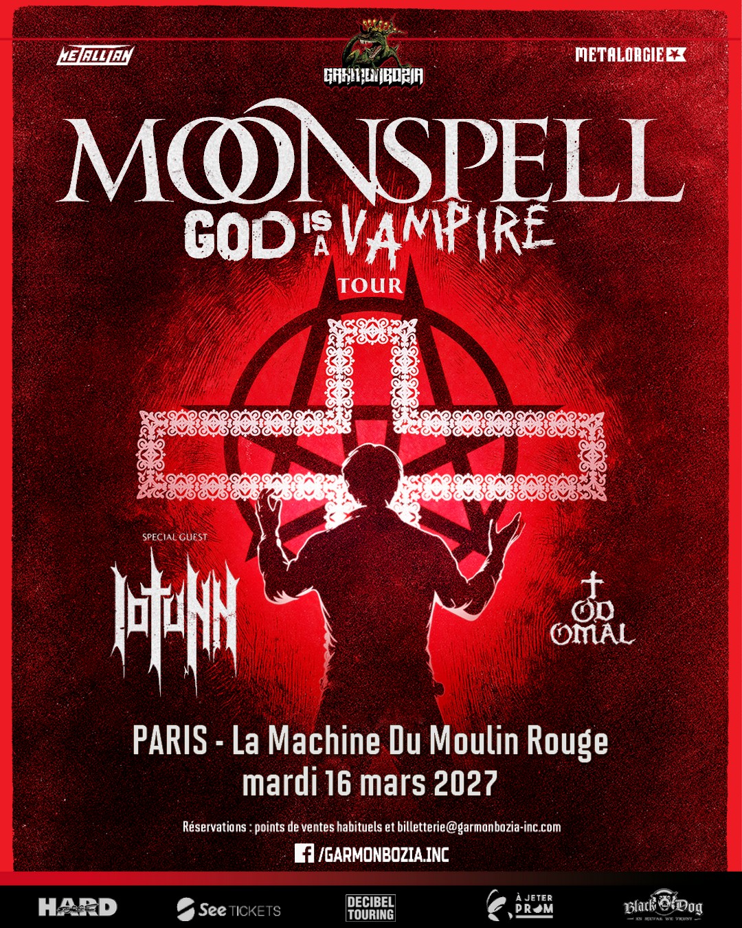 Moonspell + IOTUNN + Todomal @ 10 ans de Sounds Like Hell - Lyon (69) - 16 mars 2027